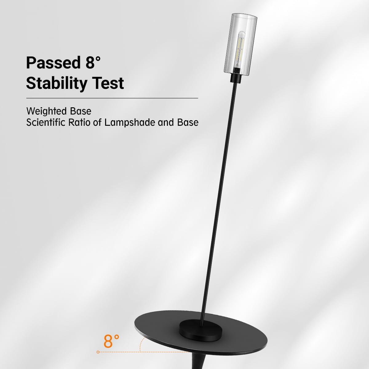 BoostArea Lámpara de pie para sala de estar, lámpara de pie moderna con pantalla de vidrio semillado, lámpara de pie de diseño simple lámpara de