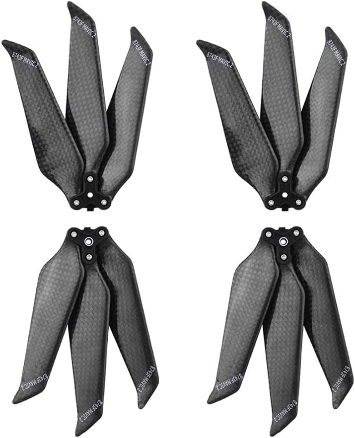 ALPGEN 4PCS 8743F Carbon Fiber PropellerFit for DJI Mavic 2 Pro Zoom Drone 3 Blade 8743 Folding Blade Props Replacement Prop Spare Parts Replacement