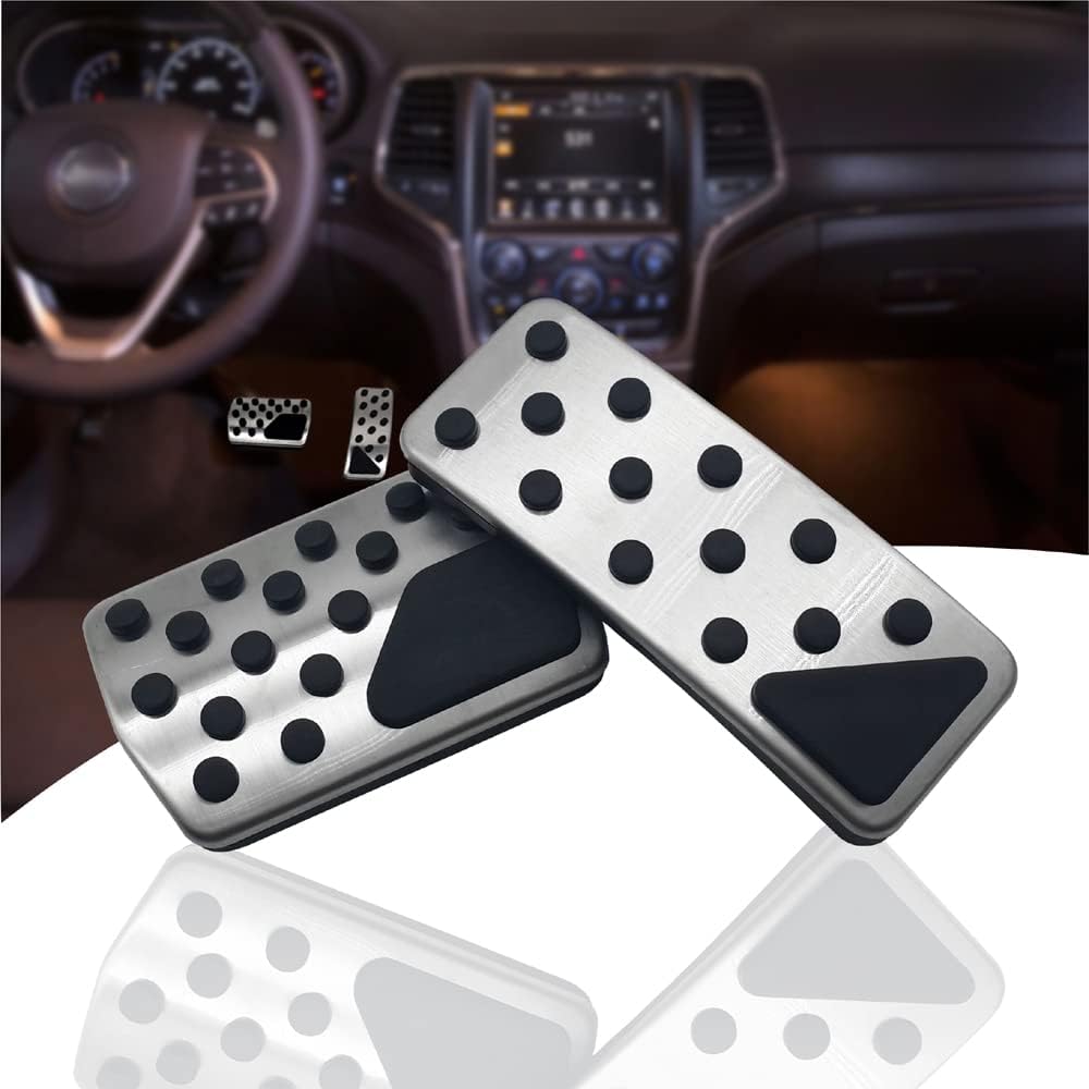 Almohadillas antideslizantes para pedal compatibles con Grand Cherokee y Durango 2011-2020, cubiertas de pedal de freno y acelerador de aluminio sin