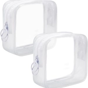 LYroo Pequeña bolsa de maquillaje transparente con cremallera, bolsa de maquillaje, pequeña bolsa de cosméticos para bolso, artículos esenciales, LYroo Pequeña bolsa de maquillaje transparente con cremallera, bolsa de maquillaje, pequeña bolsa de cosméticos para bolso, artículos esenciales,