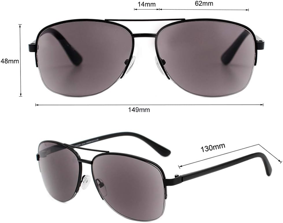 VITENZI Anzio – Gafas de sol con lectores para hombres y mujeres, lentes de lectura de aviador tintados con sol integrados
