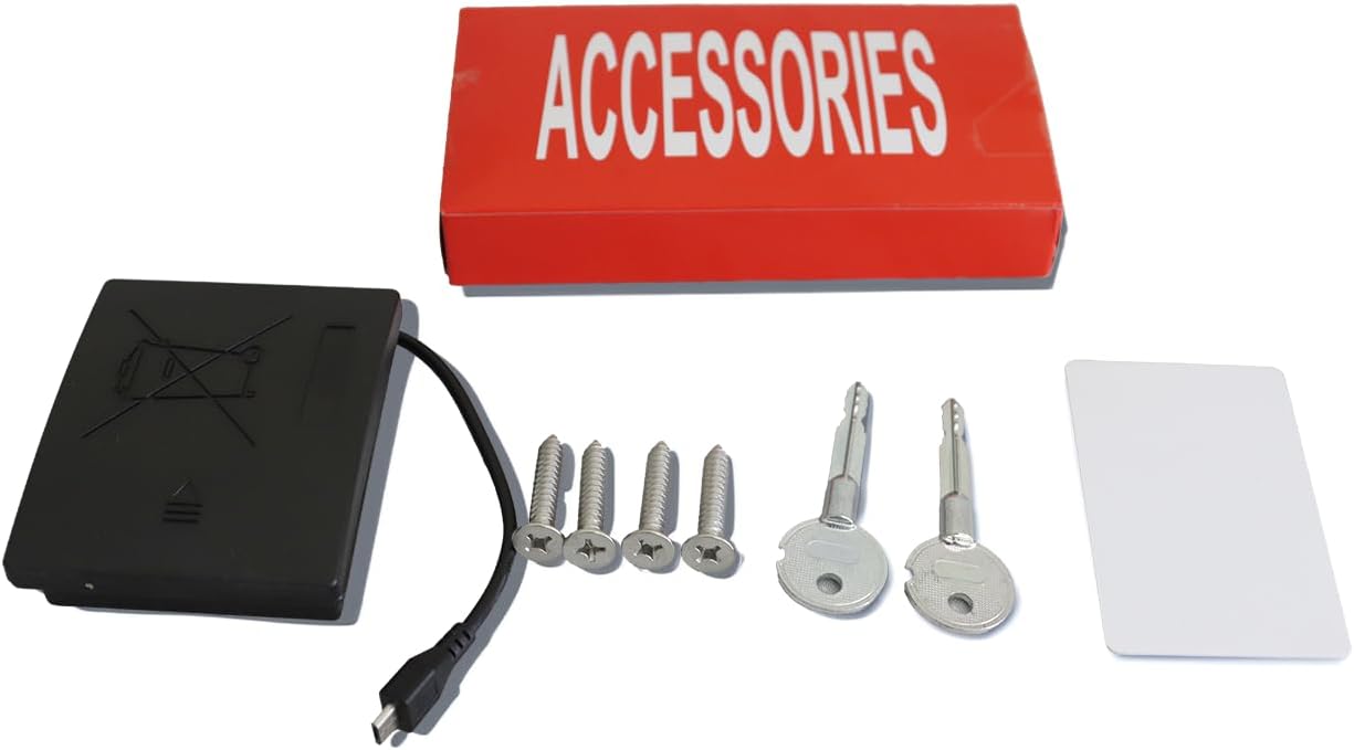 Protex H4-2043ZH-BLACK – Caja fuerte personal con apertura de 3 vías Llave de emergencia, funciona con tarjeta, teclado digital. Luz interior LED,