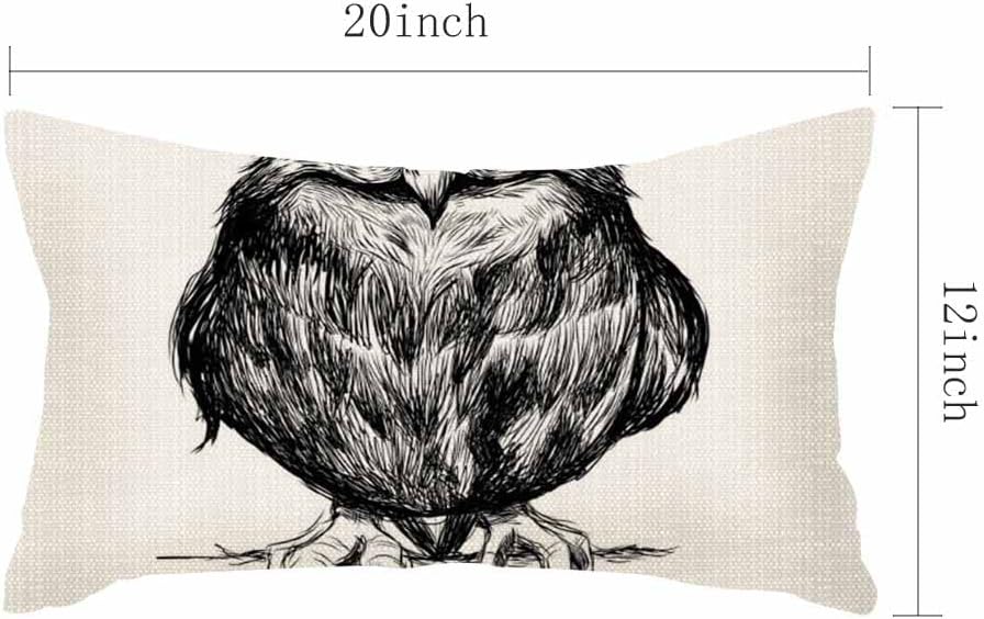 Fundas de almohada con diseño de búho, funda de almohada para decoración del hogar, 12 x 20 pulgadas