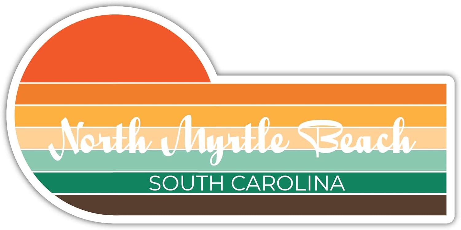North Myrtle Beach South Carolina – Imán para nevera (4 x 2.25 pulgadas), diseño estético retro vintage de Sunset City de los años 70