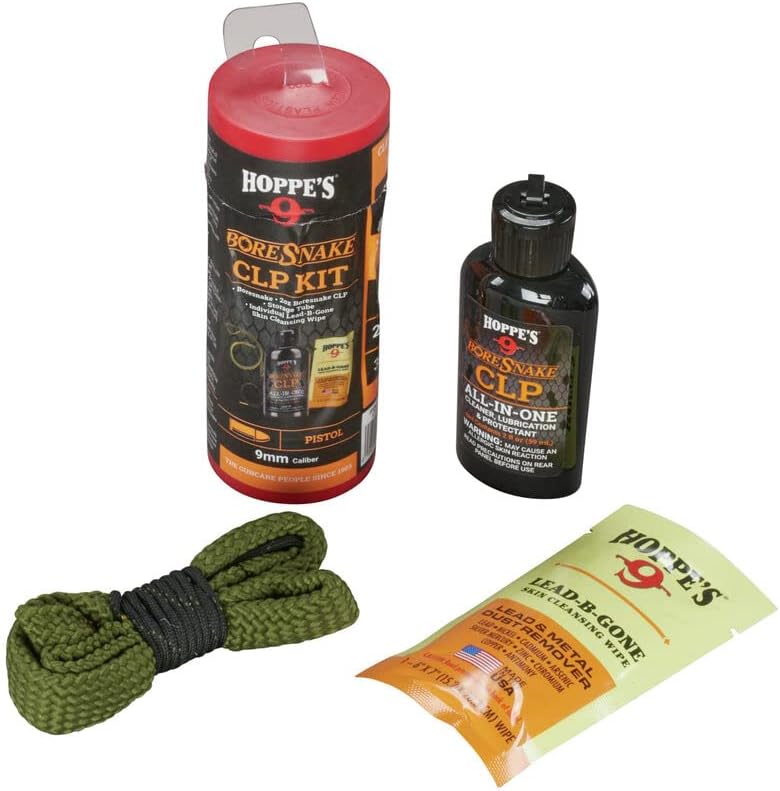 Hoppes Boresnake CLP Kit de limpieza para pistola de 0.354 in, serpiente de pistola para kit de limpieza de pistola
