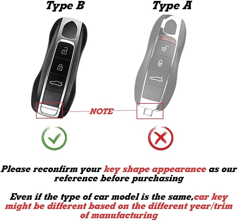Xotic Tech – Funda de fibra de carbono para llaves remotas con llavero, compatible con Porsche Cayenne Cayman Panamera 971 Macan Taycan 911 991 918