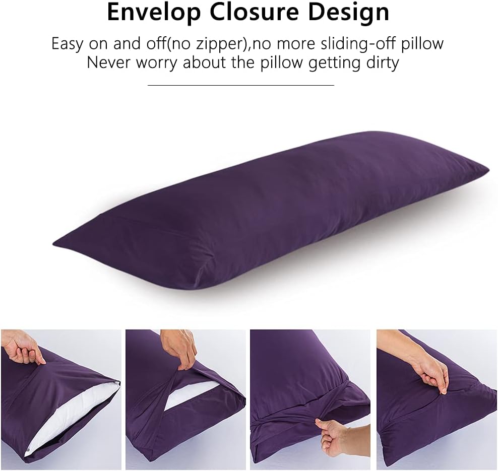 ELNIDO QUEEN Almohada corporal con funda de almohada, almohada de cama larga suave para adultos, relleno de almohada de cuerpo completo transpirable