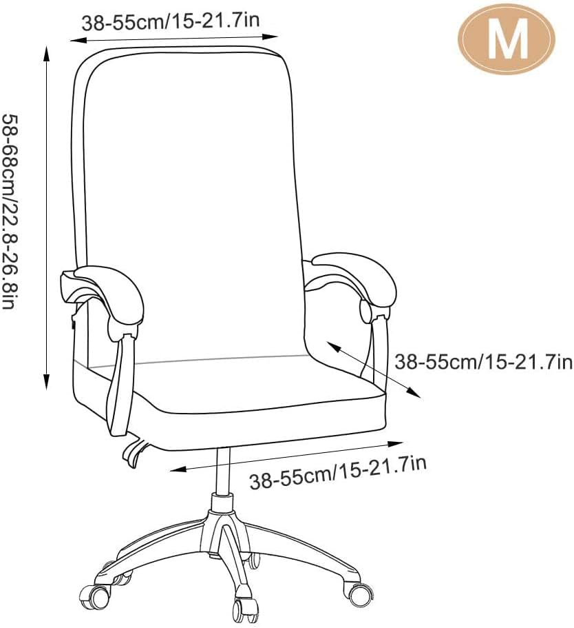 Fundas para silla de oficina de Navidad, funda protectora universal elástica para silla de jefe de respaldo alto moderno y sencillo (XMAS05, M)