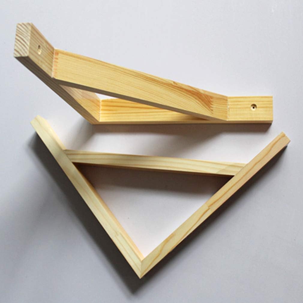 Soportes para estante de madera de pino maciza oculta para montaje en pared, soportes flotantes para estanterías, cocina, sala de estar, decoración