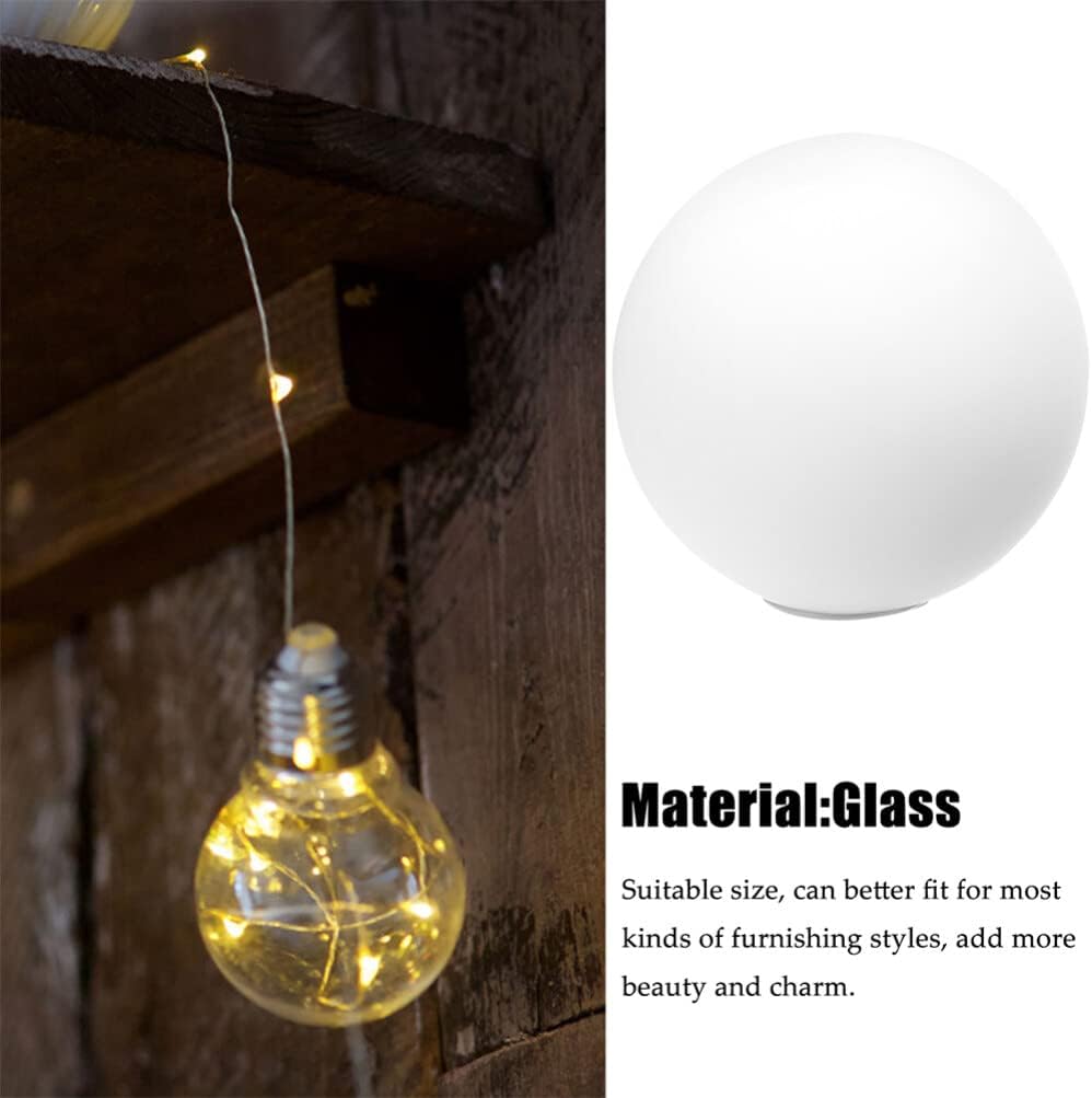 Pantalla de lámpara colgante, mesa blanca, 1 unidad, pantalla de globo de vidrio, pantalla de luz redonda de globo de vidrio blanco, reemplazo para