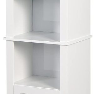 Armario alto de lino tipo torre con 2 puertas y estantes de 6 niveles, gabinete de almacenamiento estrecho para sala de estar, 15.75 x 11.81 x 66.93 Armario alto de lino tipo torre con 2 puertas y estantes de 6 niveles, gabinete de almacenamiento estrecho para sala de estar, 15.75 x 11.81 x 66.93