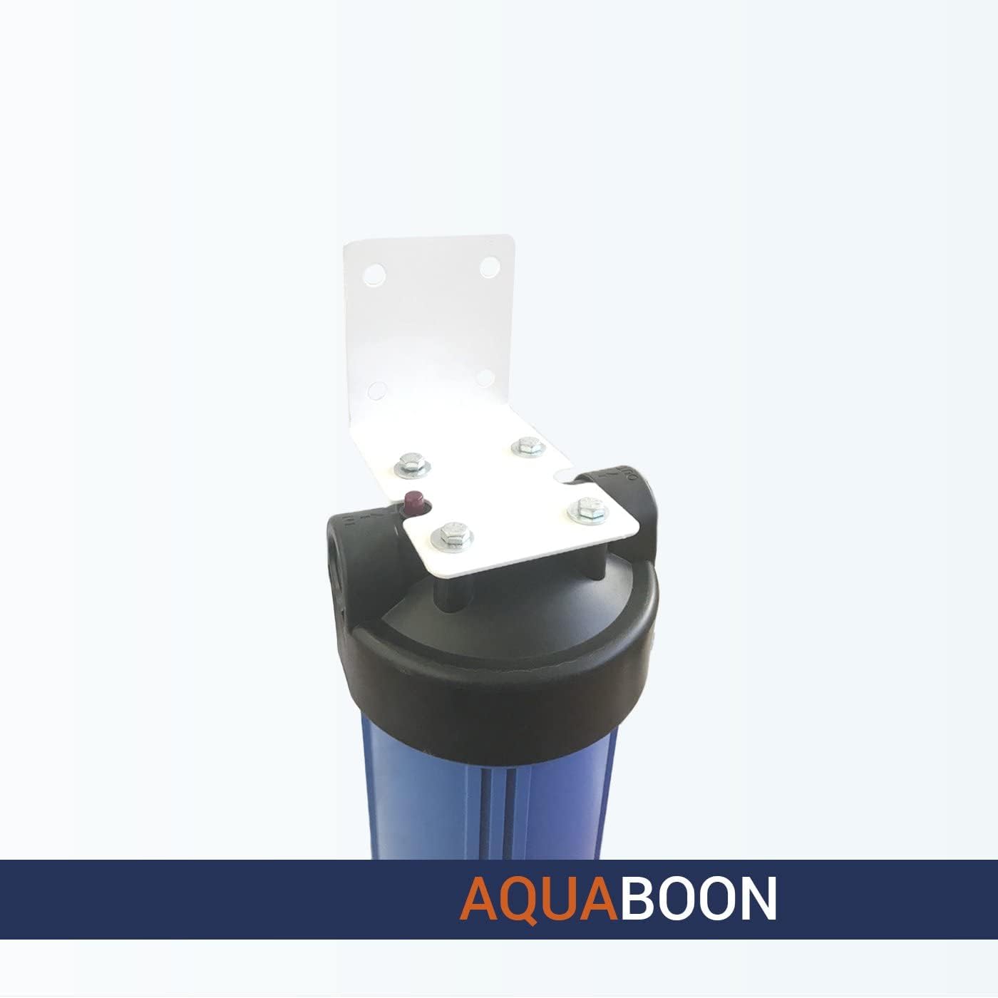 Aquaboon Soporte de filtro de agua para toda la casa – Soporte de montaje de filtro de agua con revestimiento blanco para carcasa de filtro de 10 y