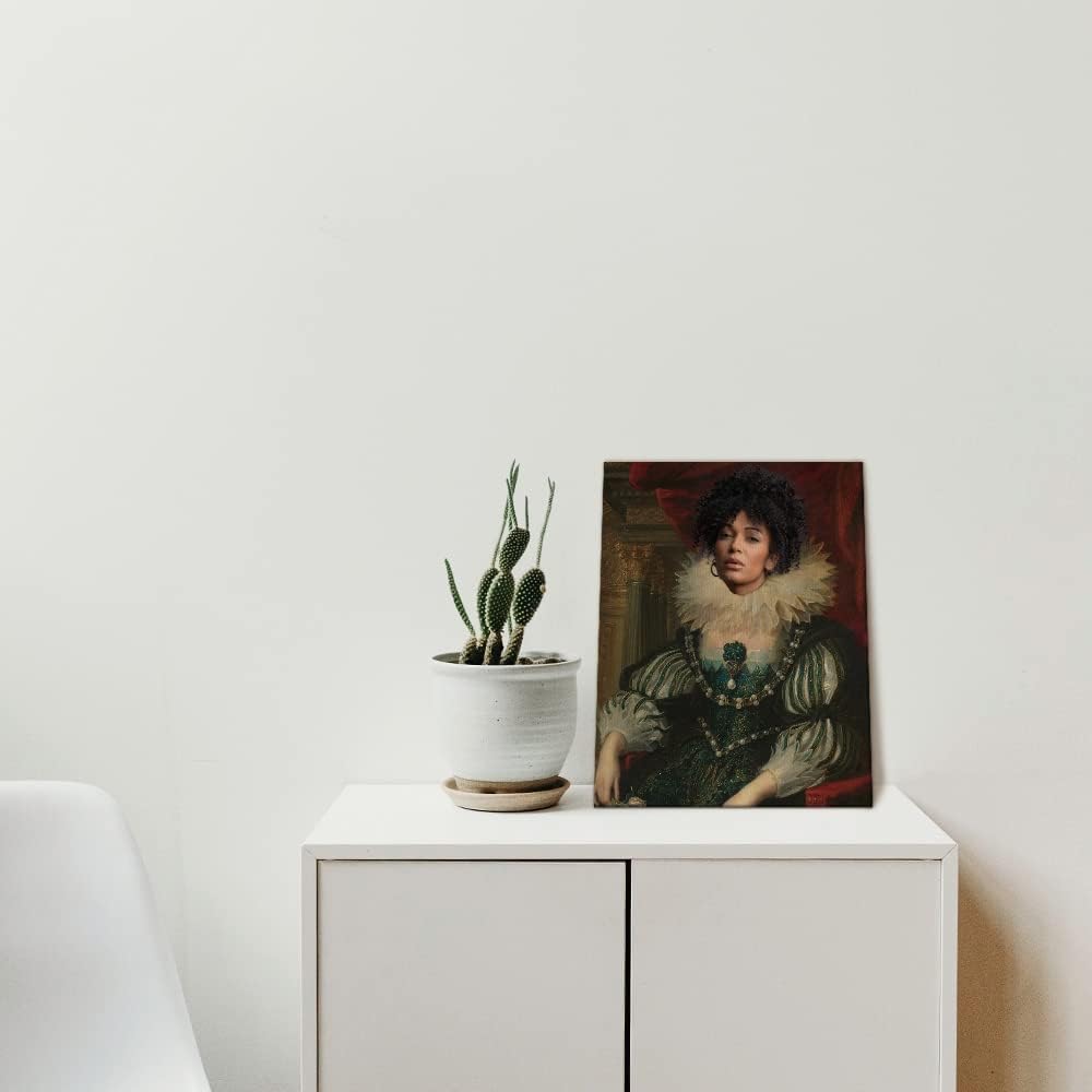 YUNBABA Lienzo personalizado impreso retrato real personalizado de la foto renacentista de mascotas, pintura al óleo vintage, arte de reina, retrato
