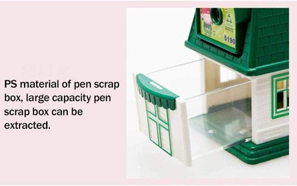JITEM Sacapuntas House – Sacapuntas manual con manivela con bandeja para virutas, para la escuela, el hogar, la oficina, para niños y niñas, lápices
