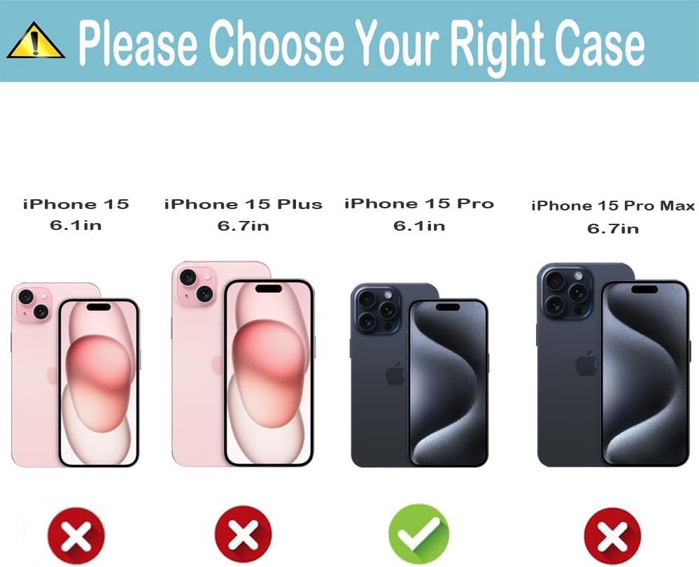Funda de Bulldog Francés para iPhone 15 Pro, PC duro + TPU Bumper Funda protectora transparente compatible con iPhone 15 Pro 6.1 pulgadas – Color