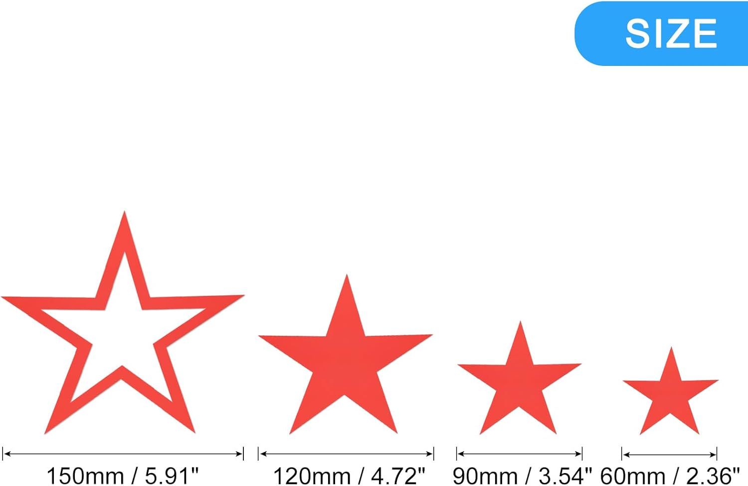 uxcell Calcomanías de pared de espejo acrílico, 19 piezas en 1, autoadhesivas, removibles, de estrellas, para el hogar, sala de estar, dormitorio,