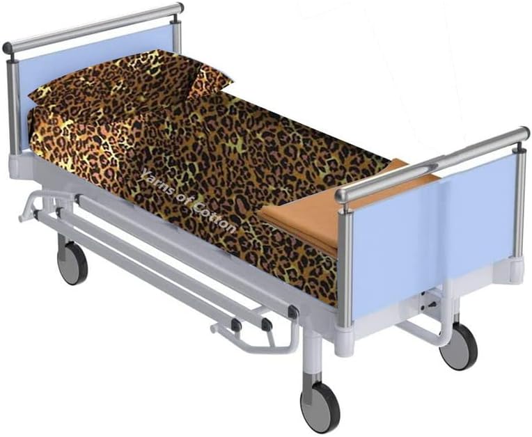 Juego de sábanas de hospital de 3 piezas, suave 100% algodón egipcio de 400 hilos, juegos ajustados cómodos, con elástico alrededor, para cuidado