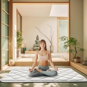 Foamma Colchón japonés para suelo, tamaño individual XL, 38 x 80 pulgadas, cubrecolchón de futón enrollable con funda acolchada 100% orgánica suave, Foamma Colchón japonés para suelo, tamaño individual XL, 38 x 80 pulgadas, cubrecolchón de futón enrollable con funda acolchada 100% orgánica suave,