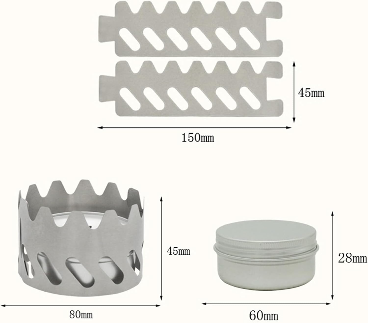 Mini estufa de mochilero de alcohol, quemador portátil de aluminio ultraligero con soporte para acampar senderismo y picnic L 80ML