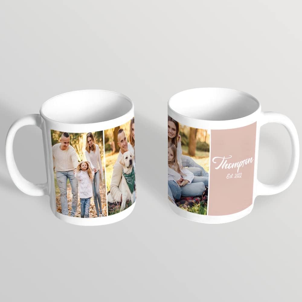 Custom Mug with 1-10 Photos Coffee Mug, Personalized 11 Oz 15oz Coffee Cup with Text Image Customized Gifts for Women Men Friend Birthday Tazas