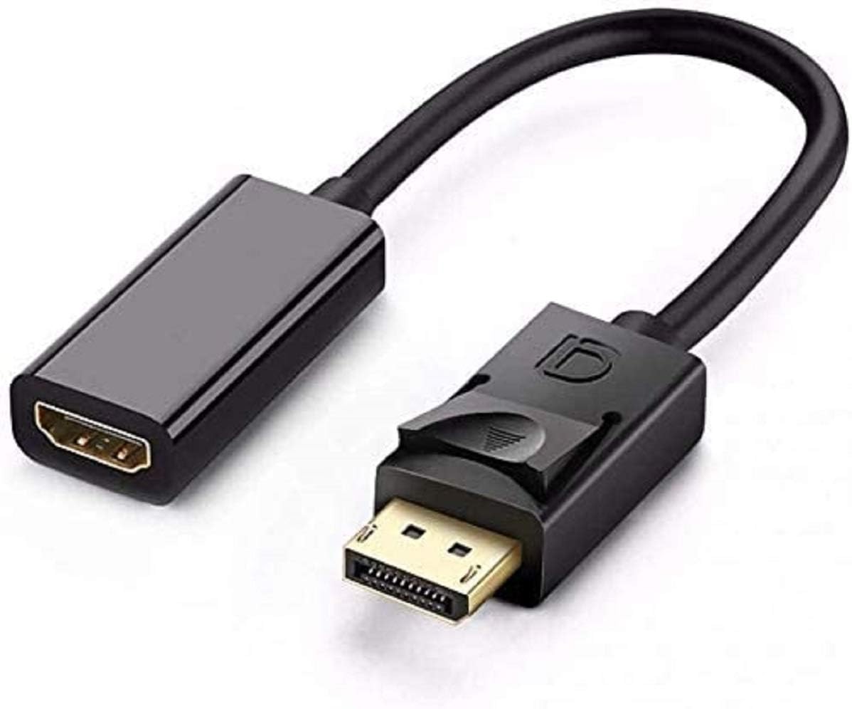 Adaptador DisplayPort a HDMI, portátil, transmite audio y video HD, compatible con conectores chapados en oro de 1920 x 1200  1080 p