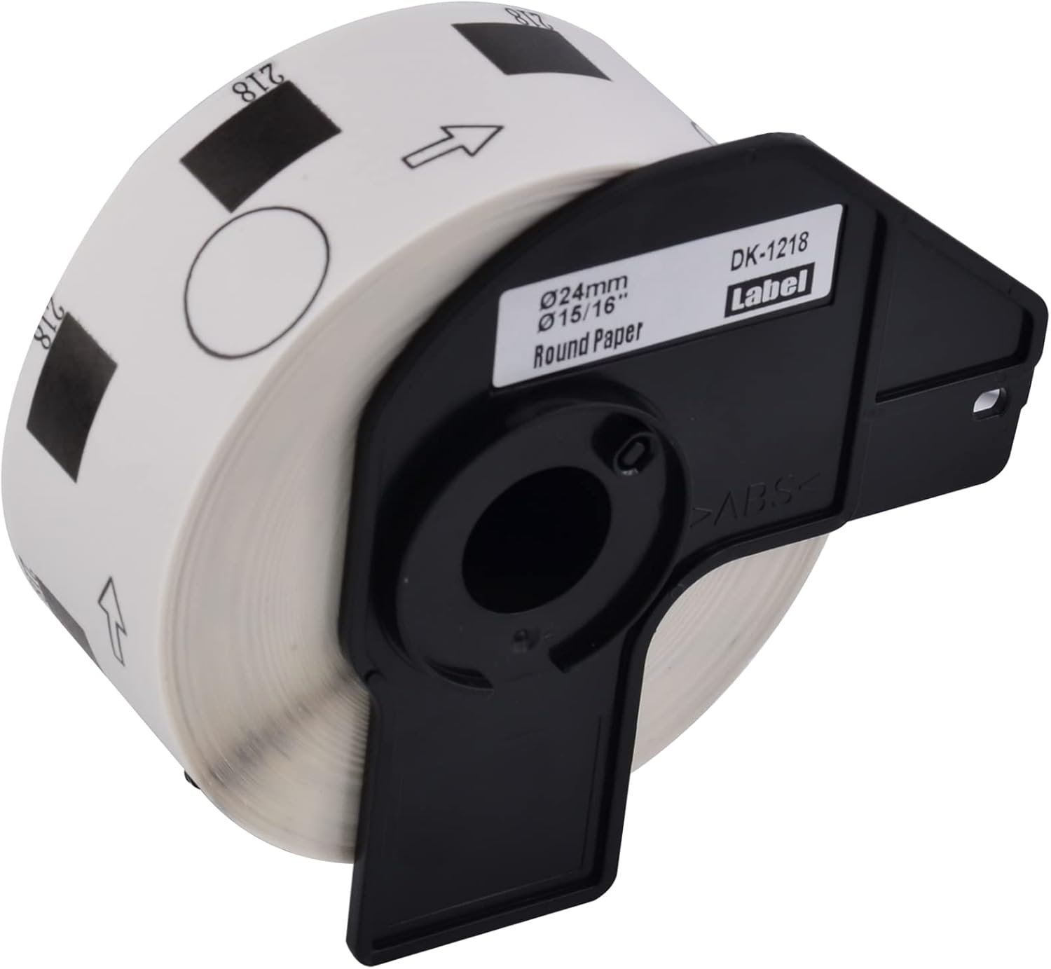 GREENCYCLE 1 rollo de etiquetas de papel redondas troqueladas DK-1218 DK1218 de 1 pulgada (0.94 pulgadas de diámetro) compatibles con Brother