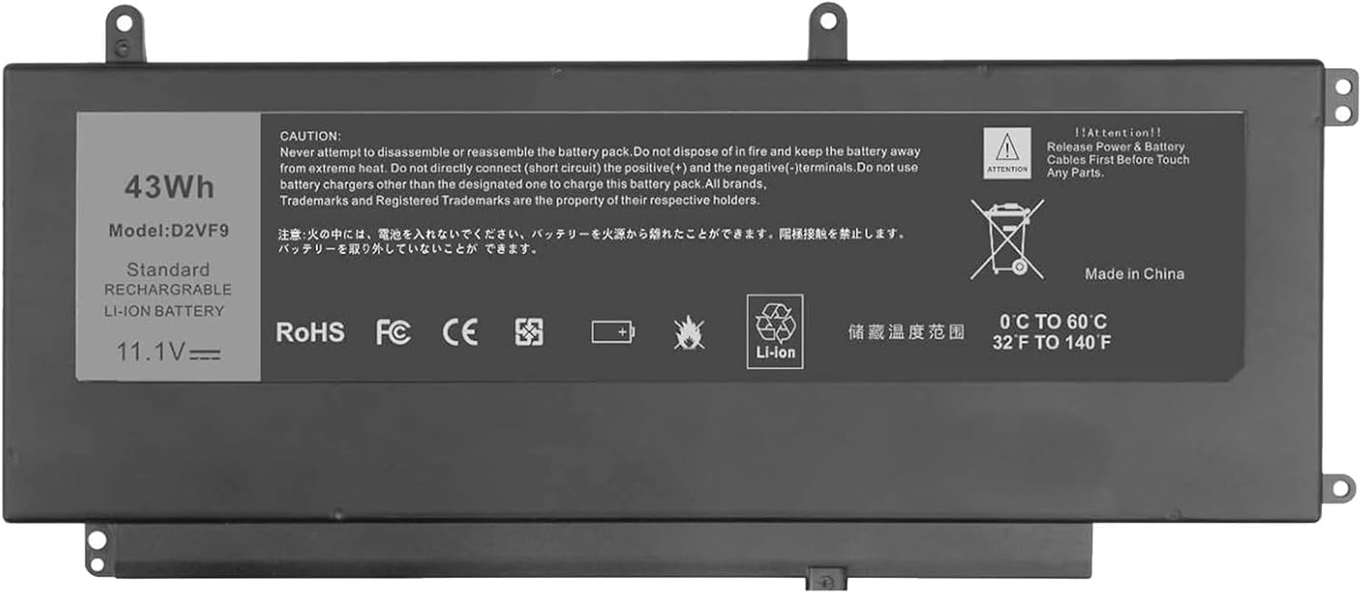 YXKC D2VF9 – Batería para portátil Dell Inspiron 15 7547 7548 Vostro 14 5459 14-5459D-1308S 14-5459D-1328S 14-5459D-1408S 14-5459D-1528G1528S