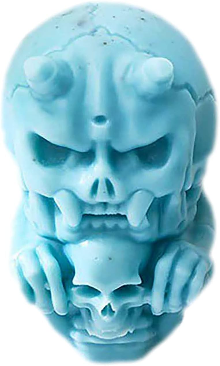 Grainrain Kit de fabricación de velas 3D de calavera moldes de cera de silicona molde de jabón de silicio DIY Craft (F15-JR008)