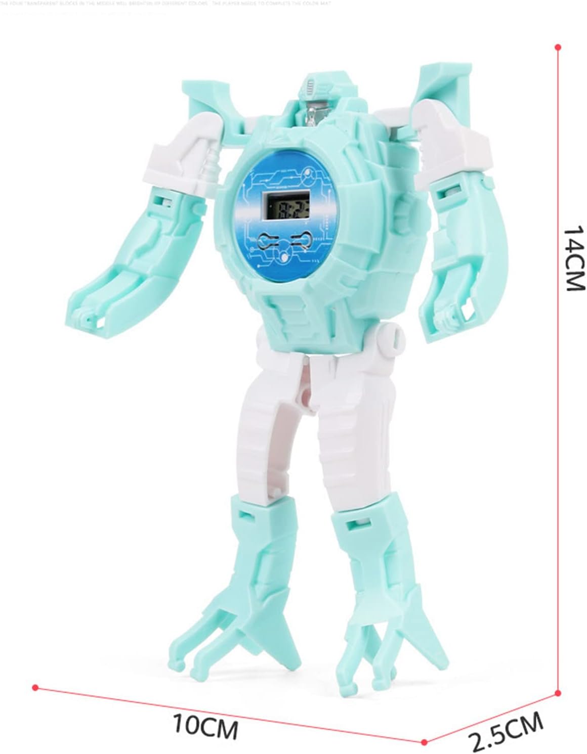 Transformer – Reloj robot de juguete, reloj electrónico transformador, juguetes para niños y niñas de 4, 5, 6, 7, 8 años (azul claro) talla única