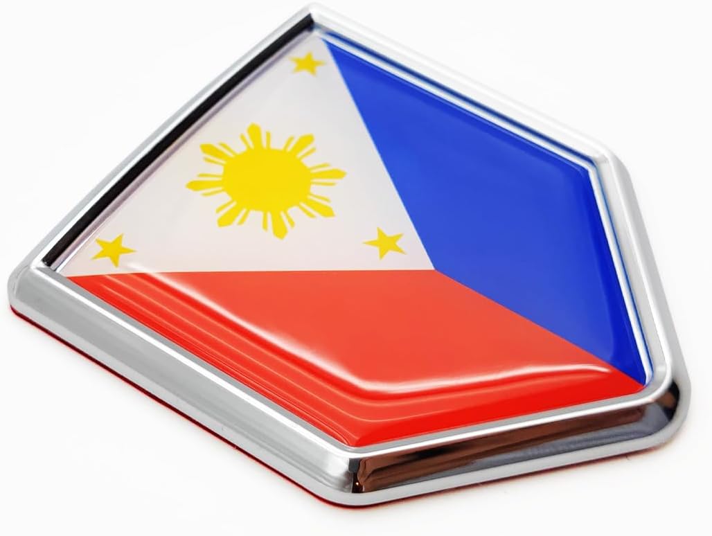 Overdecor Calcomanía de la bandera de Filipinas para parachoques (2 unidades)