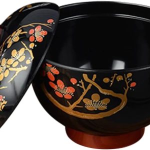 Hemoton Cuenco de sopa de cebolla francesa Cuenco de sopa de miso con tapa, cuenco de fideos de melamina japonesa, cuenco de arroz, cuenco de postre Hemoton Cuenco de sopa de cebolla francesa Cuenco de sopa de miso con tapa, cuenco de fideos de melamina japonesa, cuenco de arroz, cuenco de postre