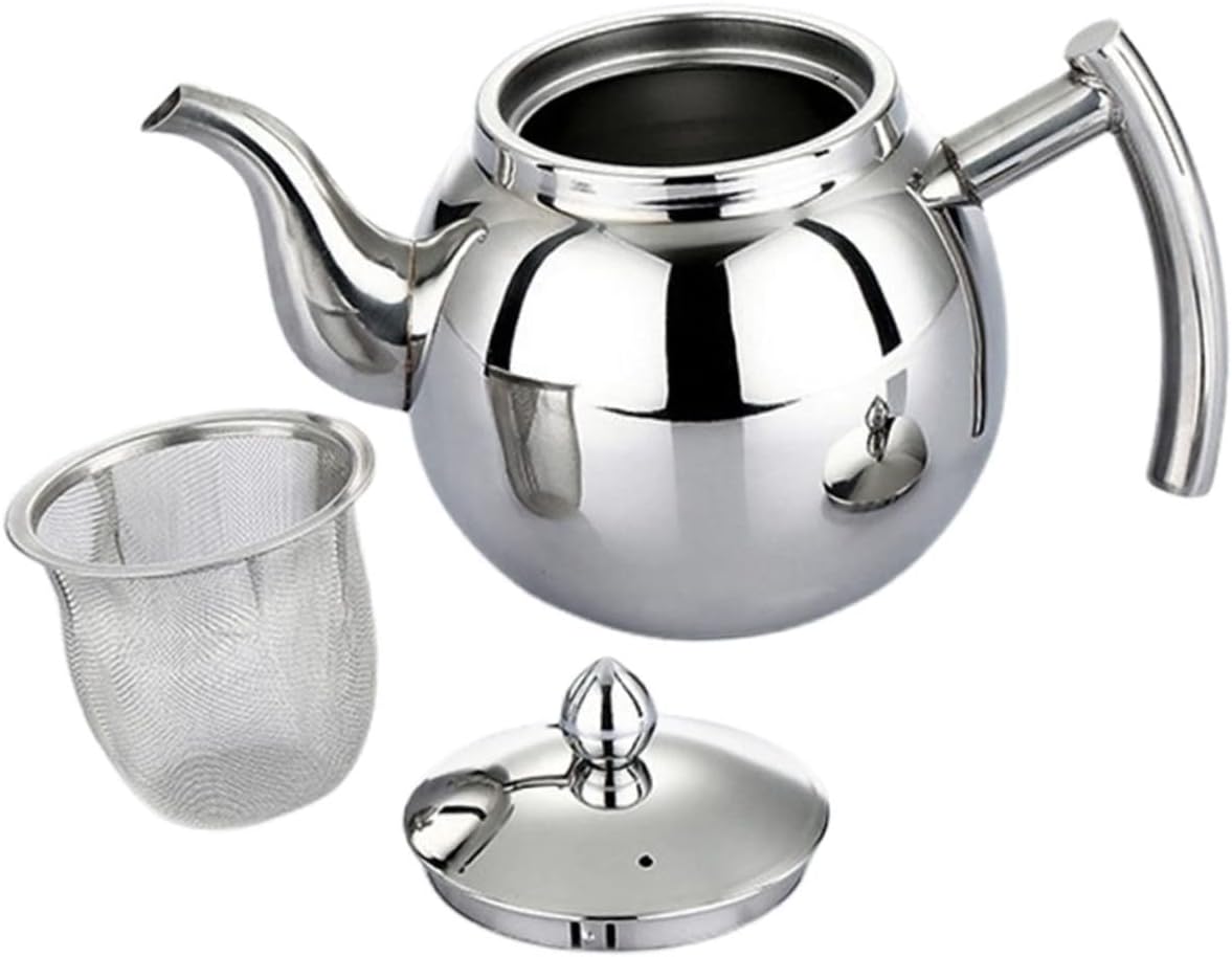 Cabilock Tetera de acero inoxidable Botella de agua de acero inoxidable, hervidor de té, hervidor de agua caliente, jarra de agua de acero