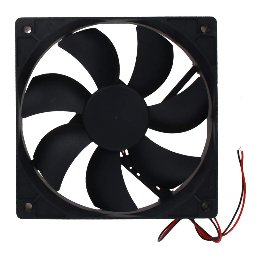 Othmro Radiadores de refrigeración sin escobillas ventilador negro 12V 3.6W 0.3A 4.724 in X 4.724 in X 0.984 in 12025MS 1PCS