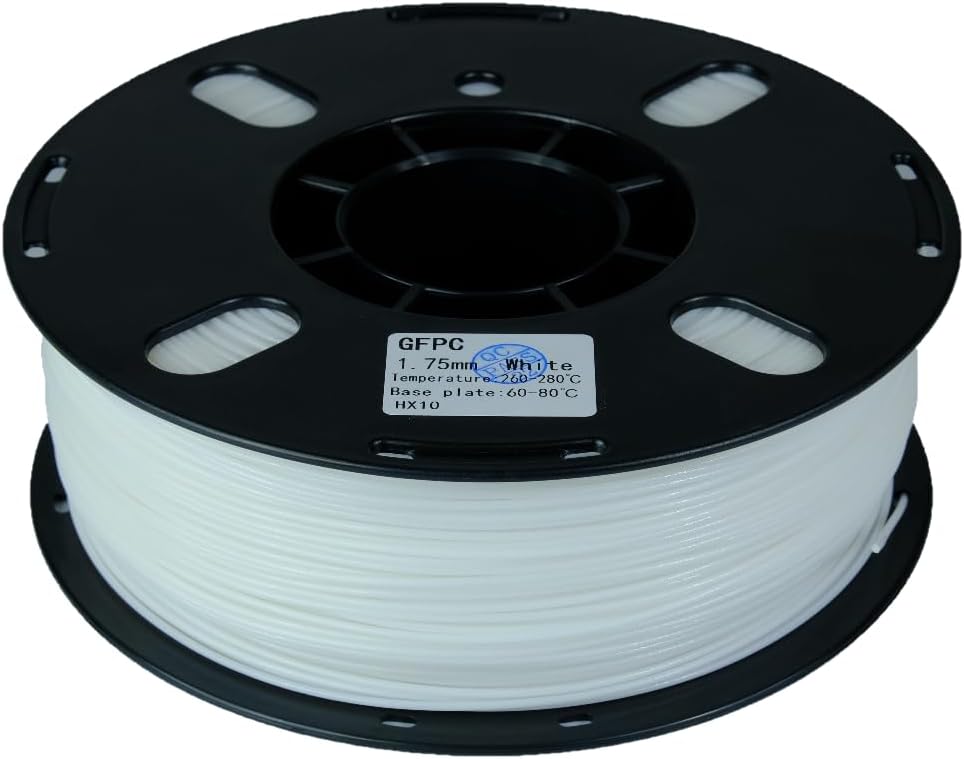 RANKI Filamento de policarbonato de fibra de vidrio de 0.069 in, 2.2 lbs, filamento de impresora 3D de fibra de vidrio ultraduro para uso en