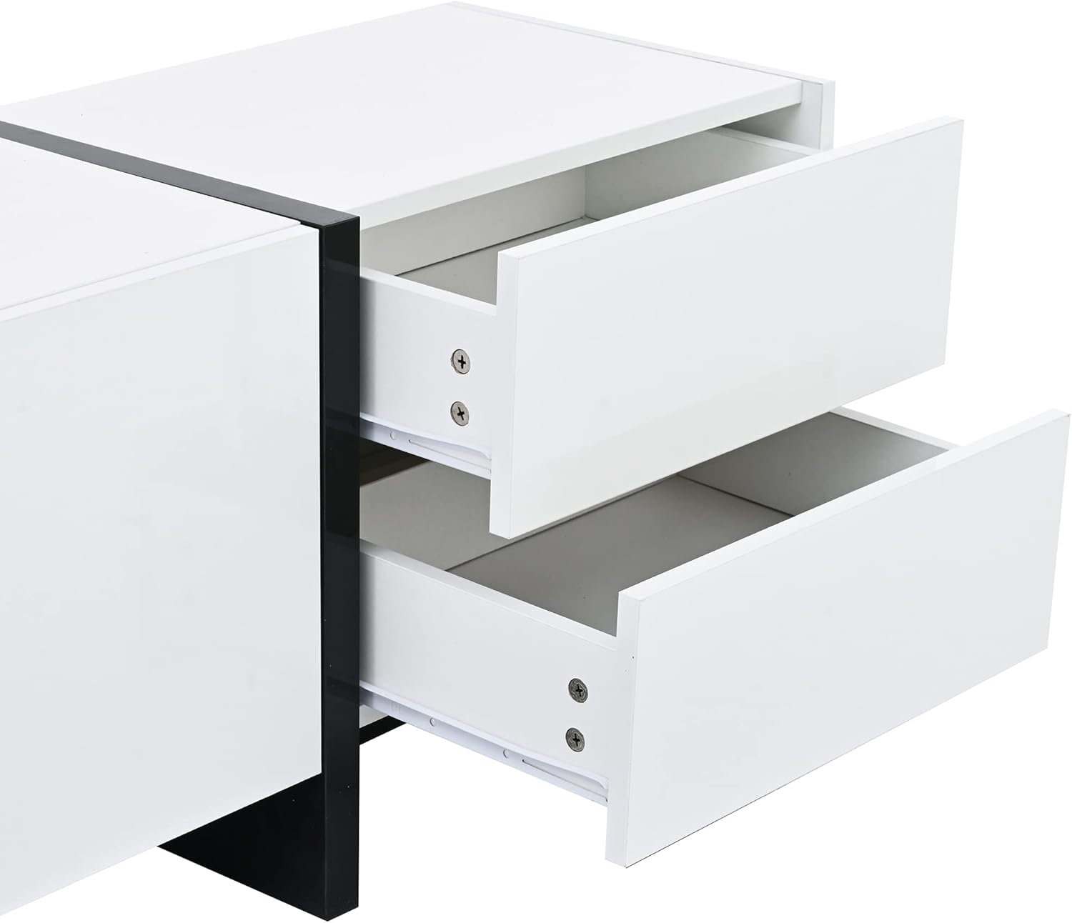Flieks Soporte de TV para televisores de hasta 80 pulgadas, centro de entretenimiento multimedia de alto brillo UV con amplia capacidad de