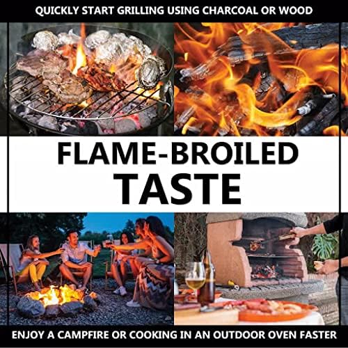GRILLBLAZER GrillGun – Juego de soplete de mano, soporte y manguera, para parrilla y soplete culinario, iniciador de carbón, herramientas