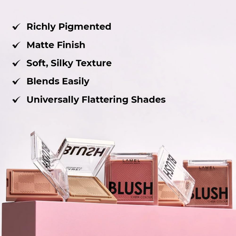 Lamel Blush Cheek Taupe Color Mini – Polvo natural, ligero, suave y mezclable – Mejora y define formas y características – Sombreado y contorno – 4