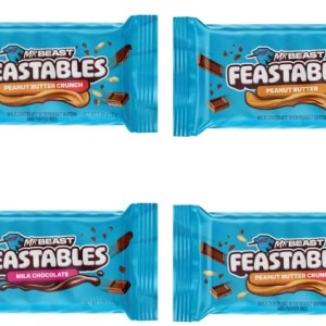 Feastables Beast Bar Crunch and Creamy Milk Bundle Chocolate con leche, leche crujiente, mantequilla de maní y nuevo! Barras de mantequilla de maní Feastables Beast Bar Crunch and Creamy Milk Bundle Chocolate con leche, leche crujiente, mantequilla de maní y nuevo! Barras de mantequilla de maní