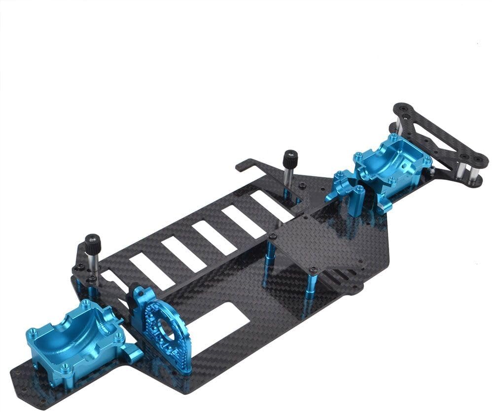 Caja de cubierta inferior de carbono para Tamiya TT-02 TT-02RS TT-02FT Actualizaciones de chasis