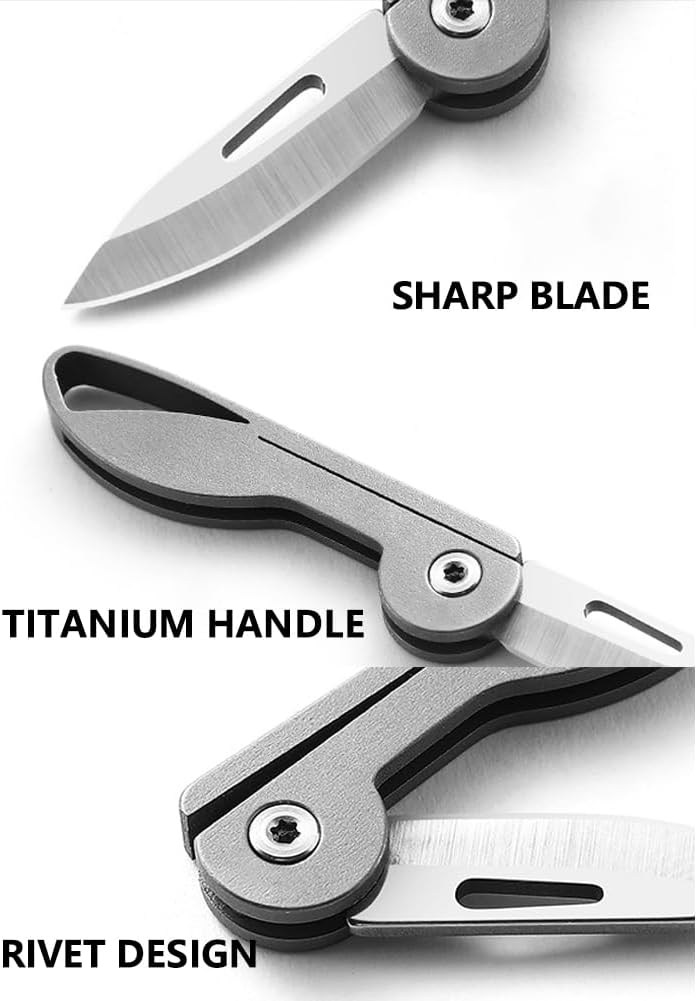 Mini cuchillo de llavero, mini cuchillo plegable de bolsillo con bloqueo de forro, regalos para mujeres y hombres, perfecto para camping, pesca,