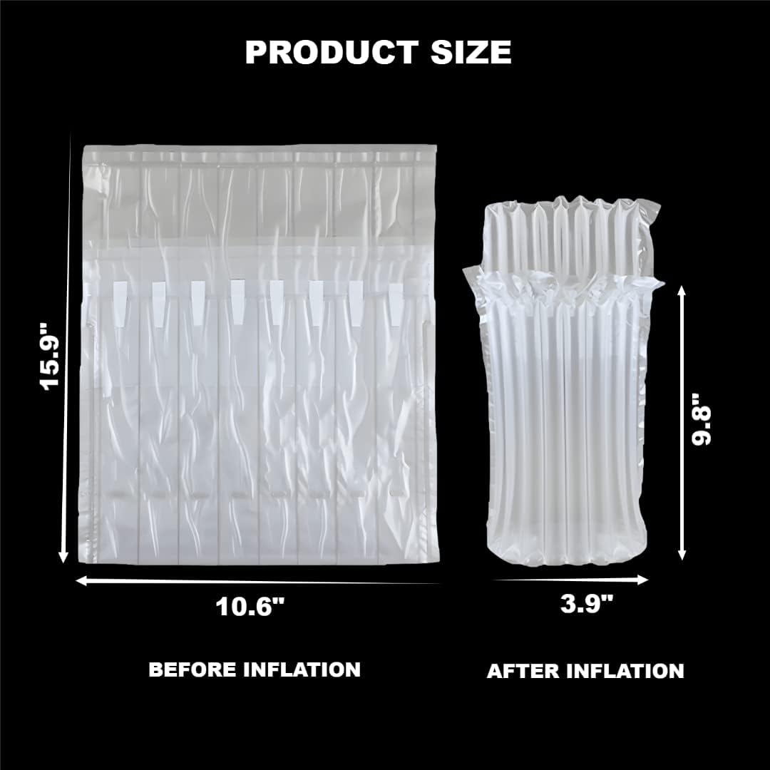 Paquete de 10 bolsas inflables para botellas de 9.8 x 3.9 pulgadas para envío de licor, vino, viaje, bolsa inflable para avión, protector de botella