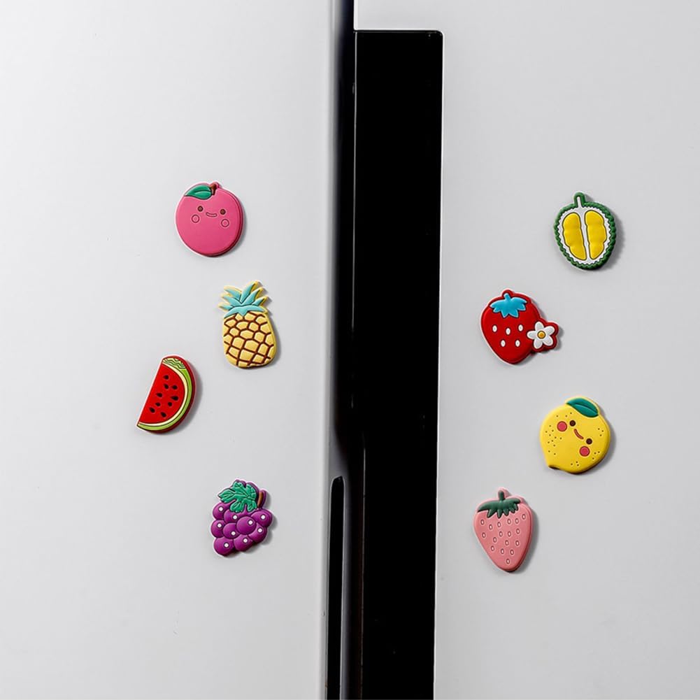 9 imanes de silicona para nevera de frutas, lindos imanes de frutas para refrigerador, imán para refrigerador de frutas, alimentos, frutas, imanes