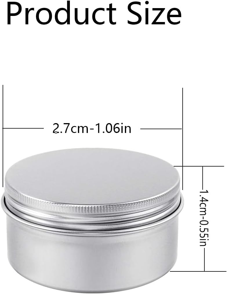 Paquete de 12 latas de metal de 0.17 onzas con tapas, latas de aluminio de 0.17 onzas líquidas, recipientes recargables de lata con tapas,