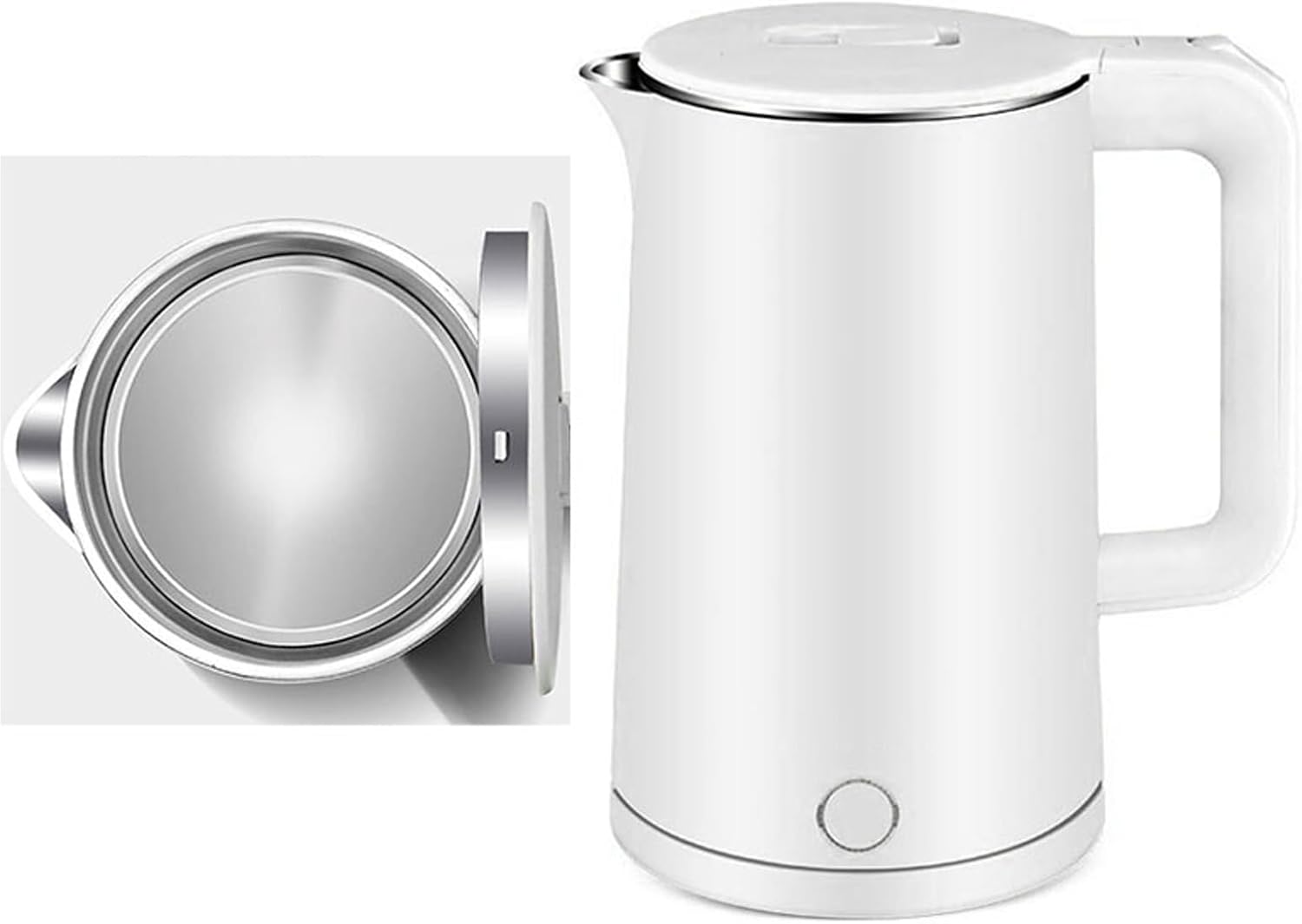 Tetera de calentamiento rápido, 4 de protección de seguridad, 2.3L, hervidor eléctrico de acero inoxidable, doble capa, antiesclado, apagado