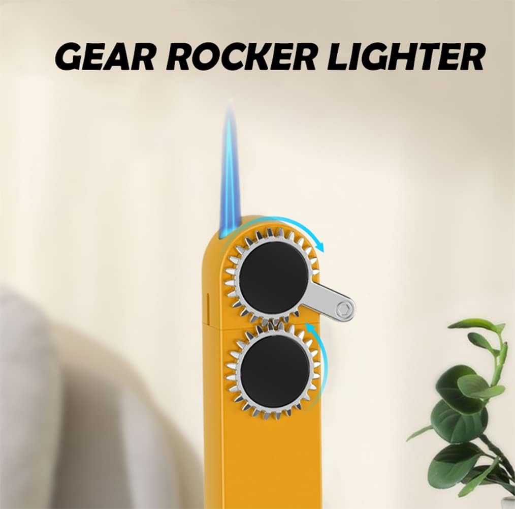Encendedor de soplete de butano, bonito estético, recargable y ajustable, encendedores geniales para hombres, velas de chimenea, camping, barbacoa