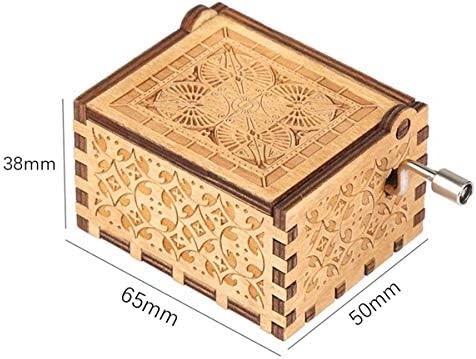 Caja de música de madera con manivela de la Bella y la Bestia, caja de música – Regalo único (madera, La Bella y la Bestia)