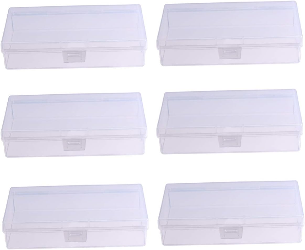 EXCEART Caja de almacenamiento rectangular de plástico transparente, caja de joyería transparente, contenedor práctico, contenedor de plástico para