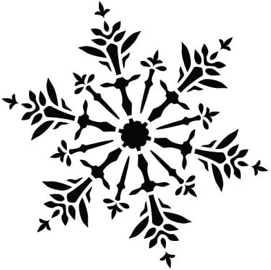 StudioR12 – Plantilla de copo de nieve  Delicado arte de invierno  Plantilla de Mylar reutilizable  Pintura, tiza, técnica mixta  Uso para arte de