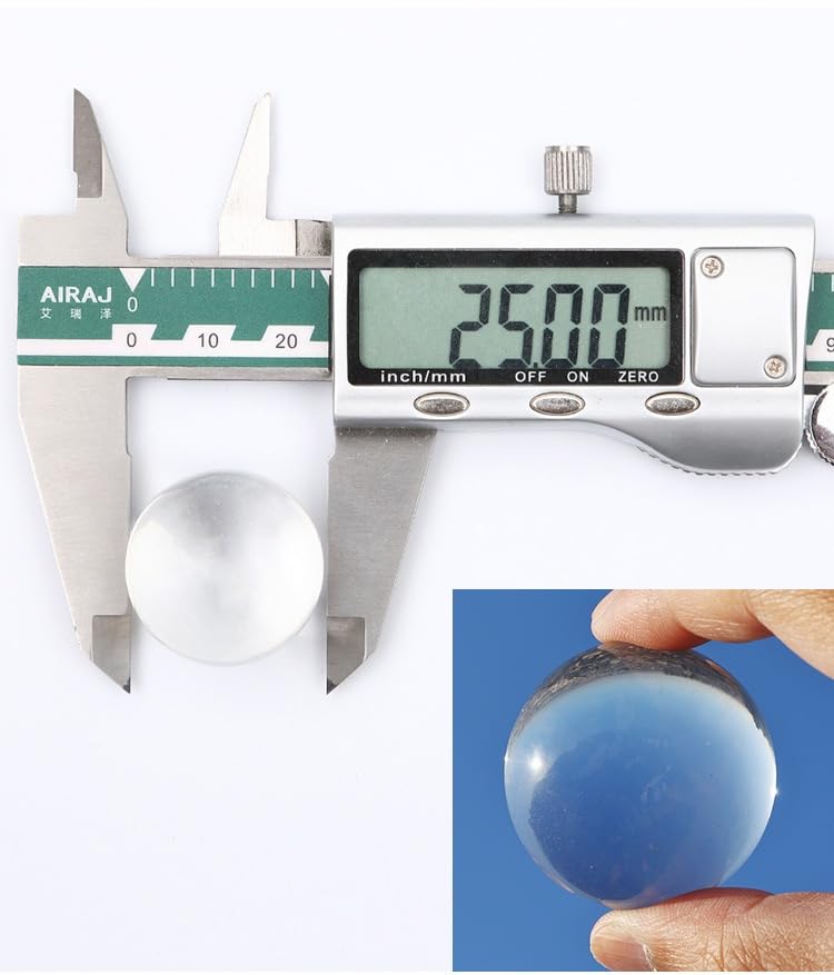 Bolas acrílicas transparentes sólidas de 1 pulgada +-0.005 pulgadas, diámetro 0.984 in esferas de PMMA transparentes (10)