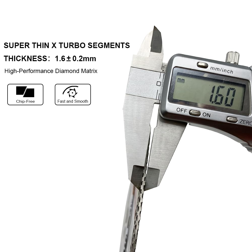 FEWELL Rueda de corte turbo superfina de 7 pulgadas, 0.063 in, hoja de diamante X-Teeth, porcelana de corte secohúmedo, azulejos y cerámica (paquete